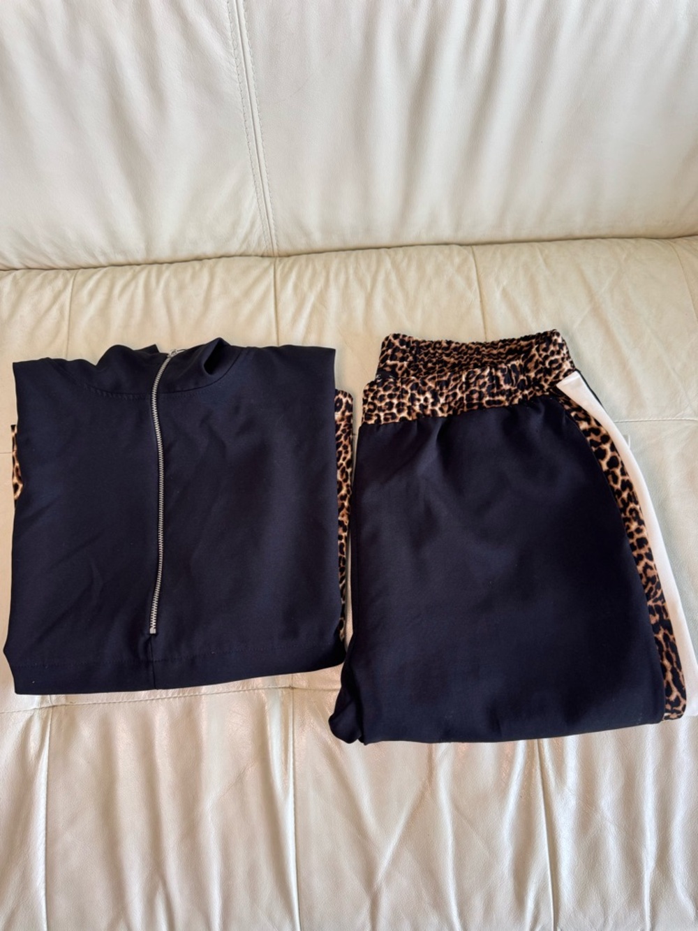 Zara Set Black Half-Zip Sweater with Silver Ring Zipper and Matching Pant
